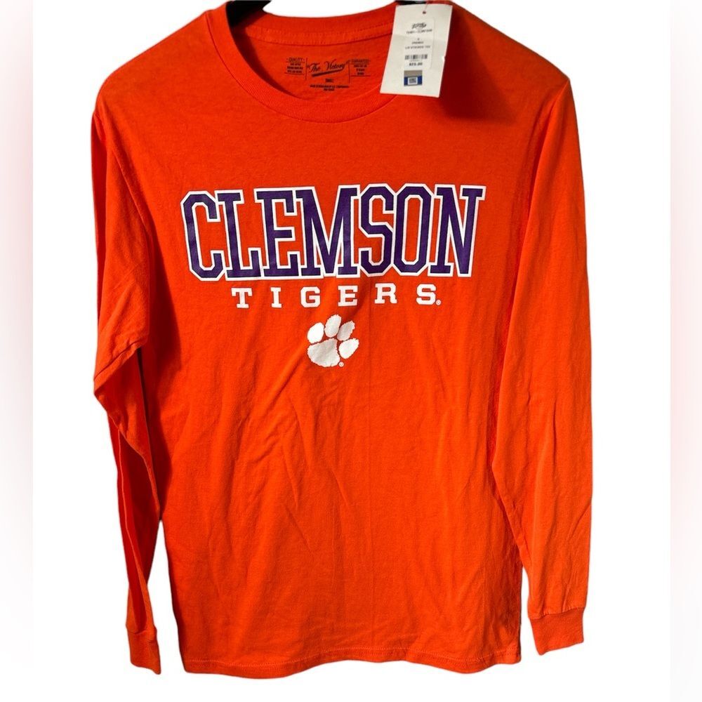 Clemson long sleeve orange tee in 💯 cotton size small. Go Tigers!